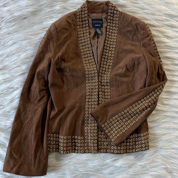 Doncaster Jackets & Blazers - Doncaster Collection Suede Grommet Studded Jacket